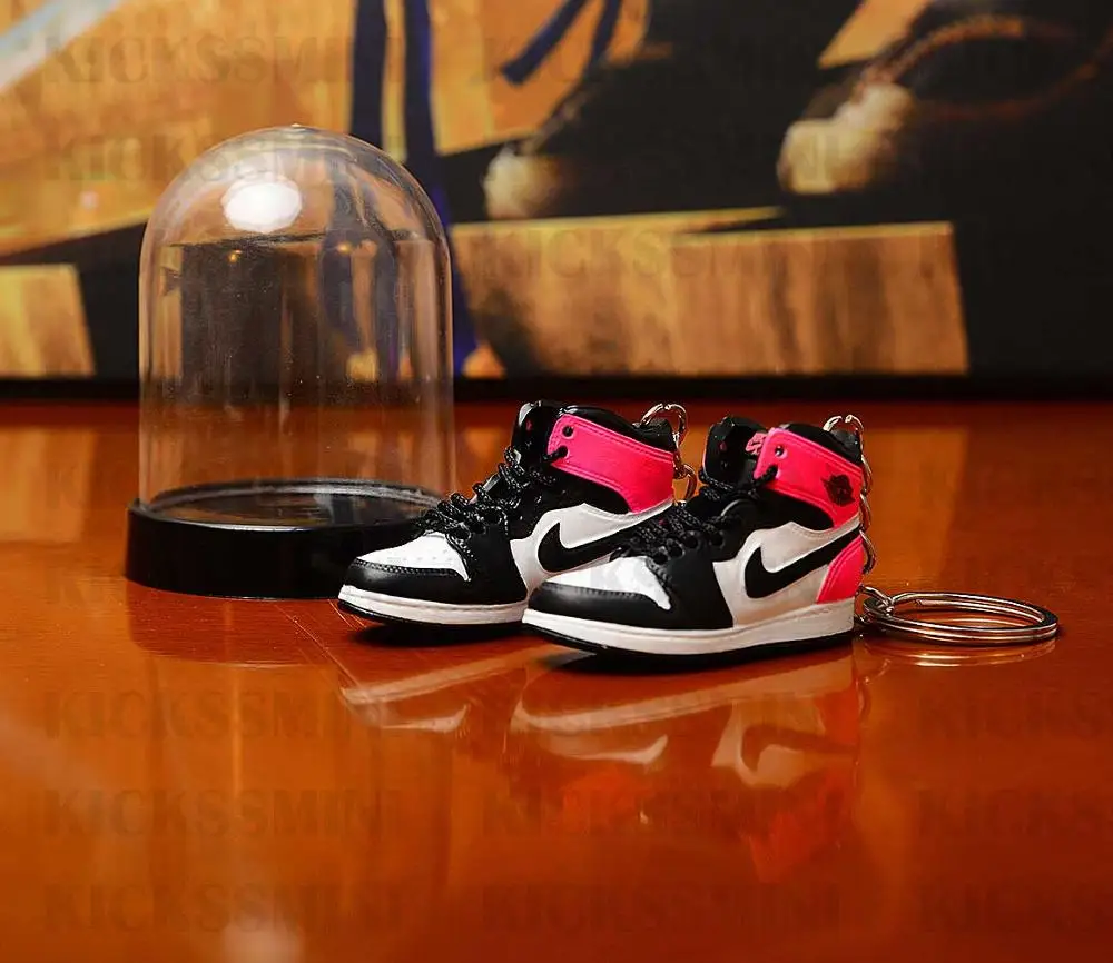 a pair w metal ring Дропшиппинг aj1 Chicago «не для перепродажи Красный» брелок в виде кроссовка Air Jordan 1 3D мини-кроссовки, запатентованный спортивный обувной брелок с кроссовком - Цвет: a pair w metal ring