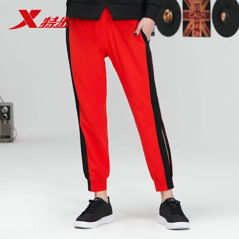 Женские Тканые штаны Xtep весенне летние брюки в полоску с двумя боковыми