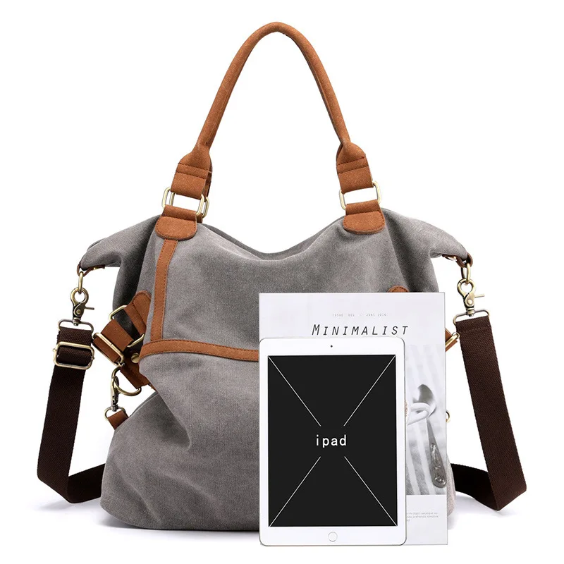 2020 Ретро холщовые хлопковые Сумки Большая вместительная багажная сумка женские