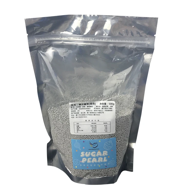 500G 2/4mm Silver Cake Edible Sprinkles Sugar Bead Baking Tools For Cakes Food Coloring Candy Reposteria Y Pasteleria Accesorios |
