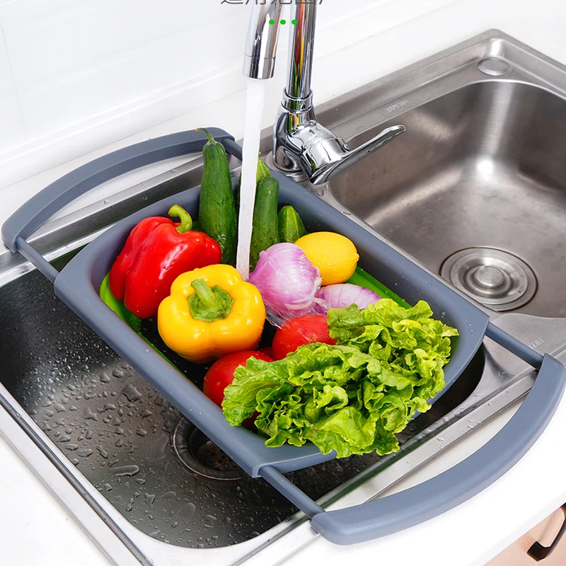 Кухонные аксессуары гаджеты инструмент складная сливная корзина для фруктов и