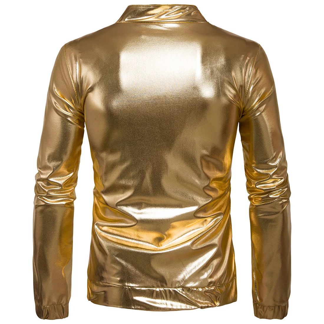 Мужская блестящая куртка на молнии с воротником стойкой|Мужские куртки| |