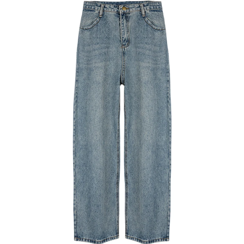 

2021 Autumn New Retro Pants Daddy Pants High Waist Loose BF Wide Leg Pants Straight Vintage Style Jeans for Women