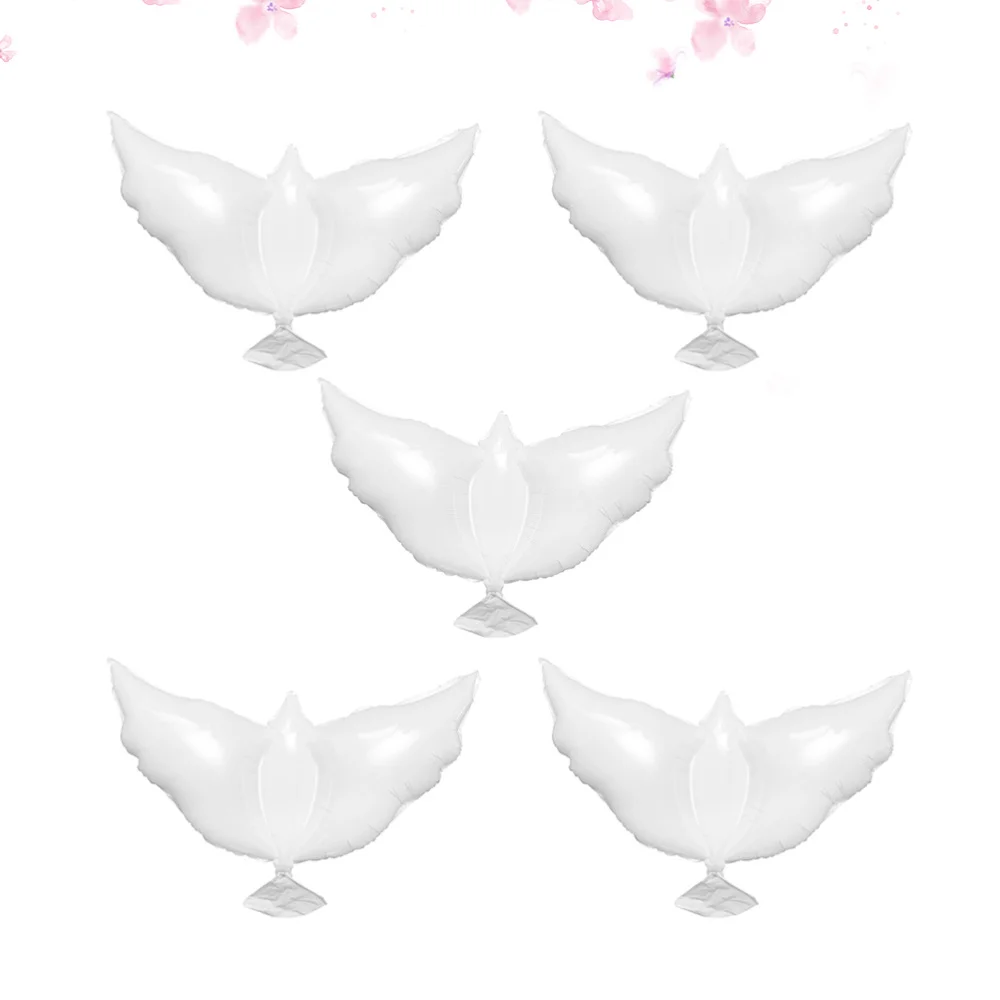 5 шт воздушные шары в форме голубя белый Peace Dove шарики из фольги разных форм