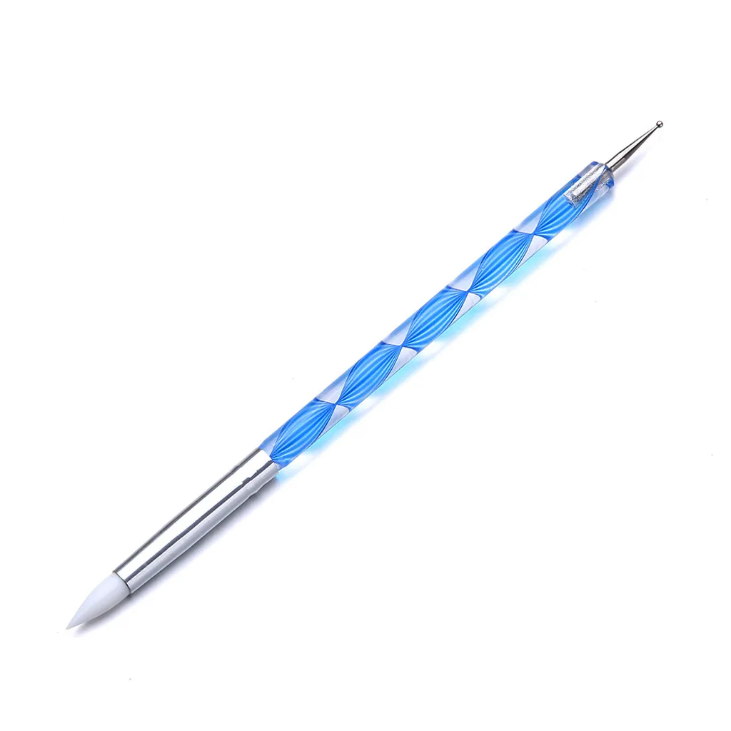 

5PC Dual-ended Dotting Pen Nail Art Rhinestone Picker Silica gel Spiral Pencil 2 Way Brush Salon Decoration Manicure Tools Kit