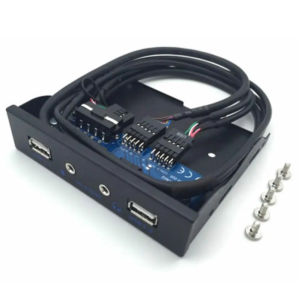 Новый 3 5 дюймов USB2.0 9PIN HUB HD аудио Выход дисковод гибких дисков расширения спереди