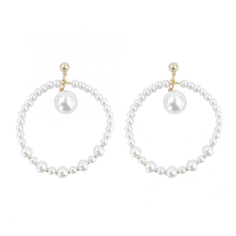 Модные Качественные большие круглые жемчужные серьги удобные для ношения