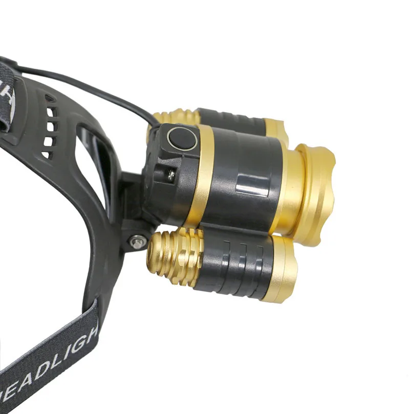 EBUYFIRE 3 LED ZOOM 18650 Светодиодные фары перезаряжаемые Масштабируемые Фары для