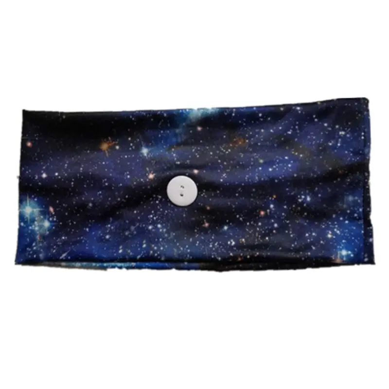 

Unisex Sport Buttons Headband Colorful Starry Sky Print Protect Ears Headwrap