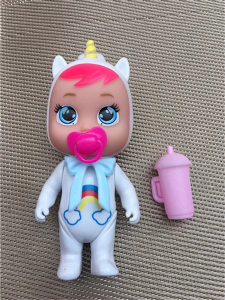 12 см плач Reborn Baby Doll с бутылочка соской для детей слезы куклы игрушки DIY плакать