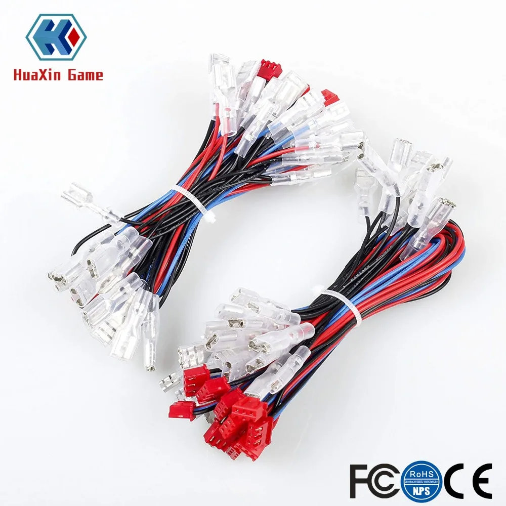 20 шт. 3-контактные кабели для аркадных позолоченных и хромированных кнопочных