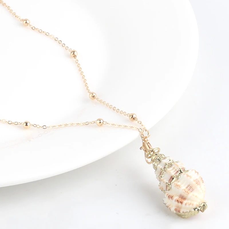 Hot Sale Boho Conch Shell Necklace Sea Beach Shell Pendant Necklace For Women Collier Femme Shell Cowrie Summer Jewelry Bohemian images - 6