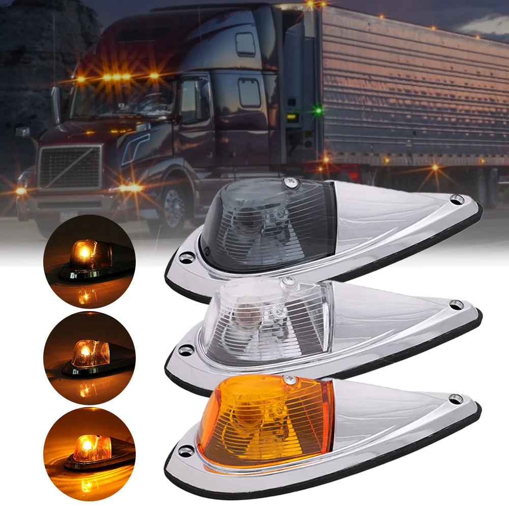 

5pcs 12V 24V LED Car Cab Roof Marker Lights Lens Clearance Marker LED Roof Lamps Doom Light Truck SUV Lorry Caravans Bus Trailer