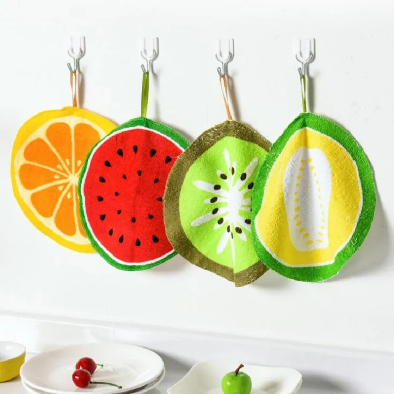 Мультяшное фруктовое полотенце для рук детское из микрофибры мягкое плюшевое