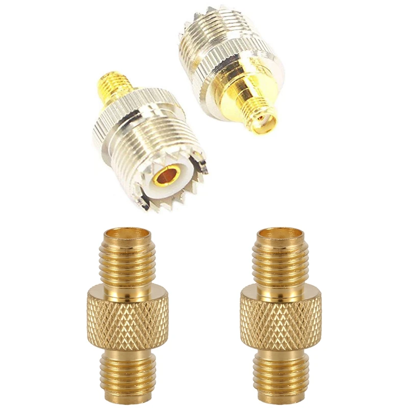 

2 Set RF Coax Adapter SMA Female to SO239 Female UHF Jack SO-239 Antenna Cable Connector