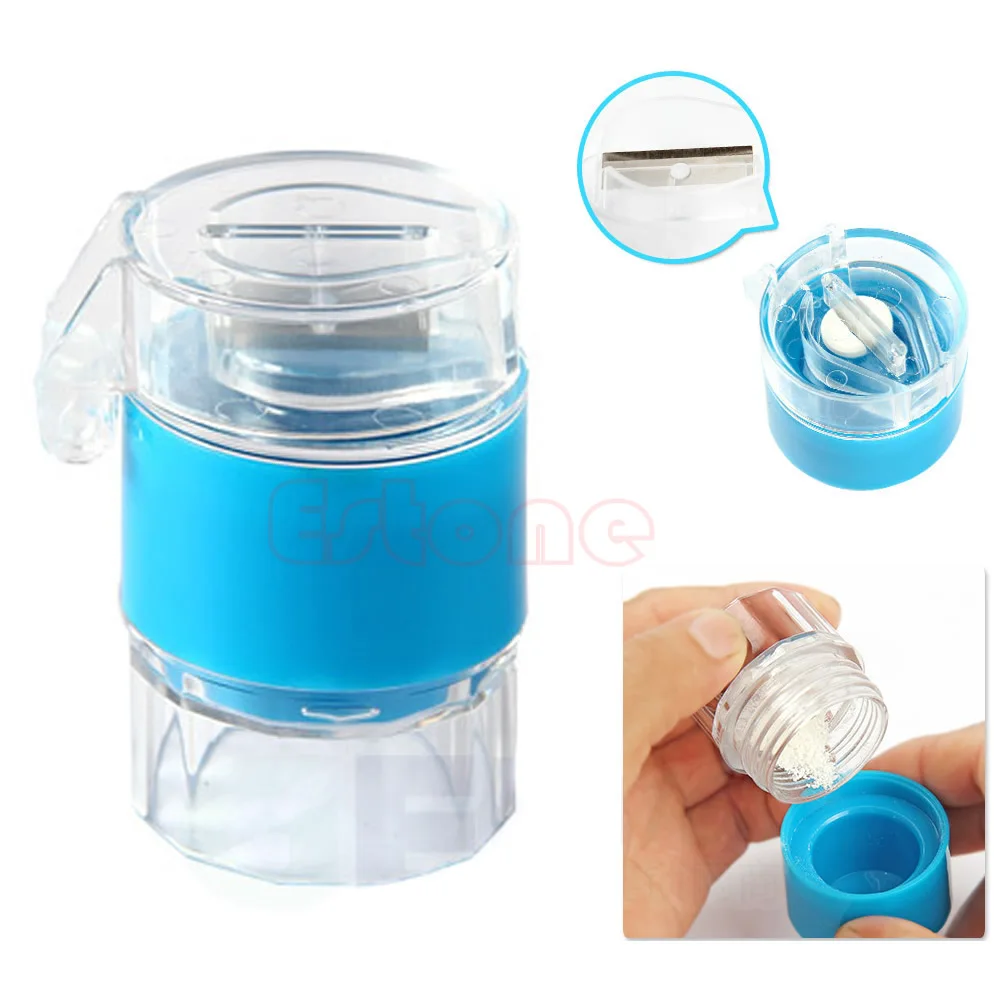 

New Pill Crusher Grinder Splitter Tablet Divider Cutter Storage Box 4 Layers