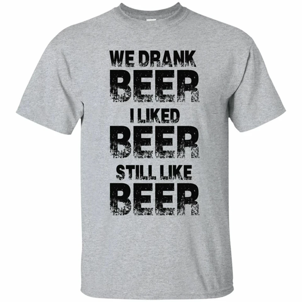 Забавная футболка с надписью We peed Beer I Like Still белая и серая Размеры S 3Xl для