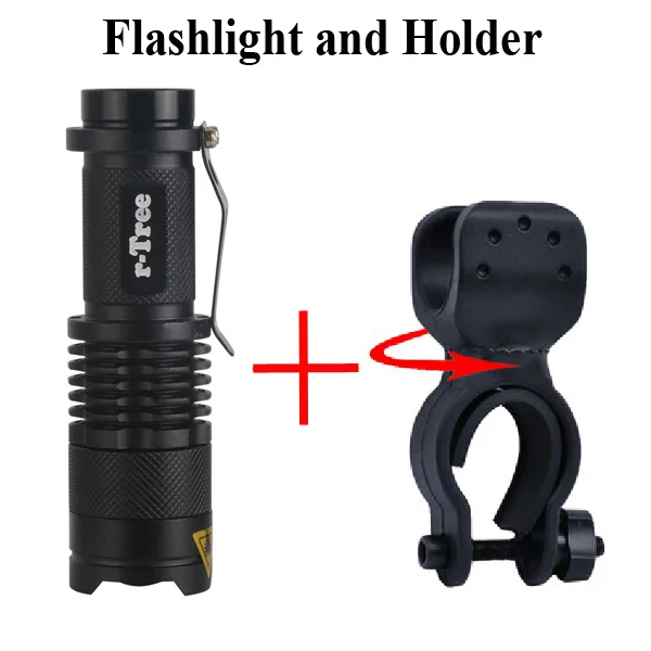 Lamp and Holder Велосипедный светильник, 7 Вт, 2000 люменов, 3 режима, для велосипеда, Q5, светодиодный, для велоспорта, передний светильник, велосипедный светильник, s лампа, фонарь, водонепроницаемый, зум, вспышка, светильник BL0502 - Цвет: Lamp and Holder