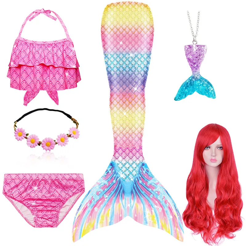 

Hot Mermaid Tail for Girls Mermaids Wig Costume Copslay Halloween Costume Swimable Swimsuit Mermaid Party Dress Beach Surfing