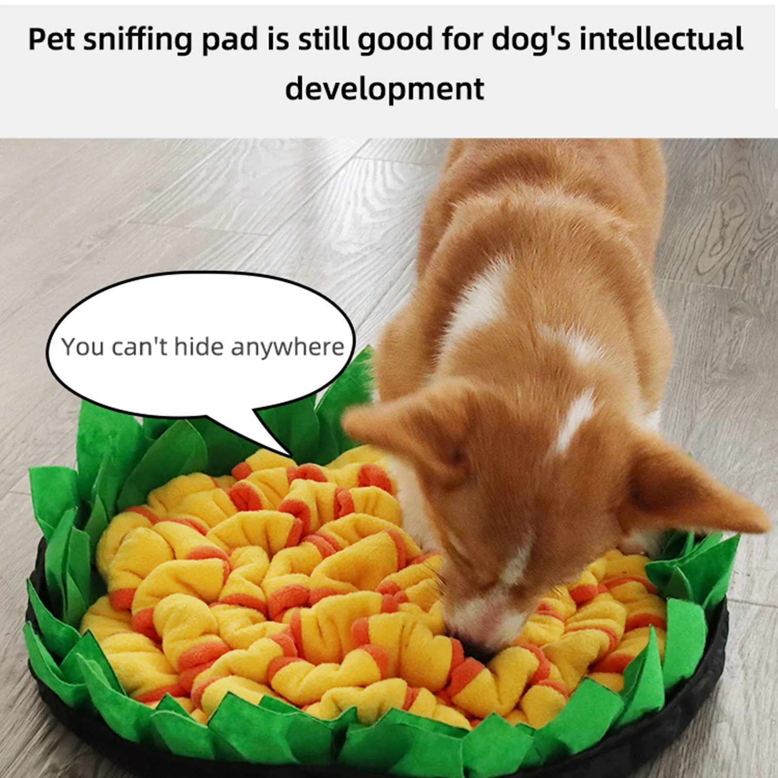 

Pet Dog Snuffle Mat Nose Smell Training Sniffing Pad Dog Puzzle Toy Slow Feeding Bowl Food Dispenser Carpet Washable 50x50cm