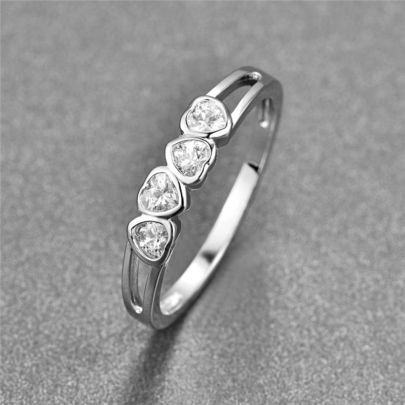 Кольца JQUEEN из белого циркония в форме сердца для женщин серебряное кольцо 925