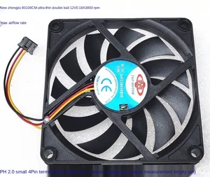 Новый тонкий вентилятор 8010, 8 см, 80 мм X 10 мм, 3-линейный двойной шарикоподшипник DF128010BM, 12 В, 3800 А, обмин, охлаждение