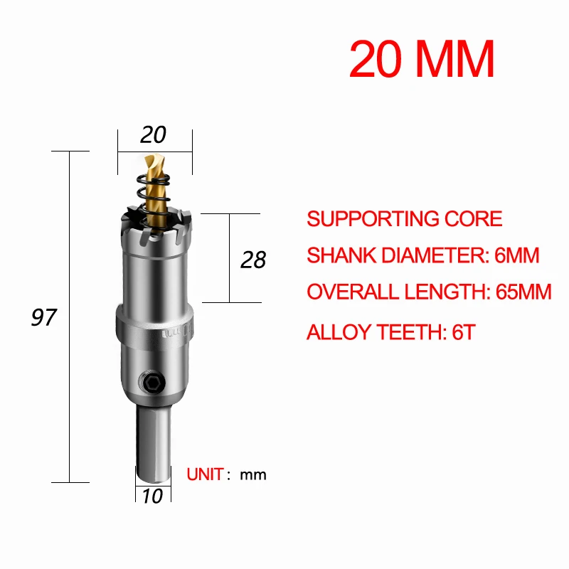 20mm 14-75 мм YG10X твердосплавный сверлильный нож для резки комплект для отверстия алюминиевый сплав железная пластина из нержавеющей стали 1 шт - Цвет: 20mm