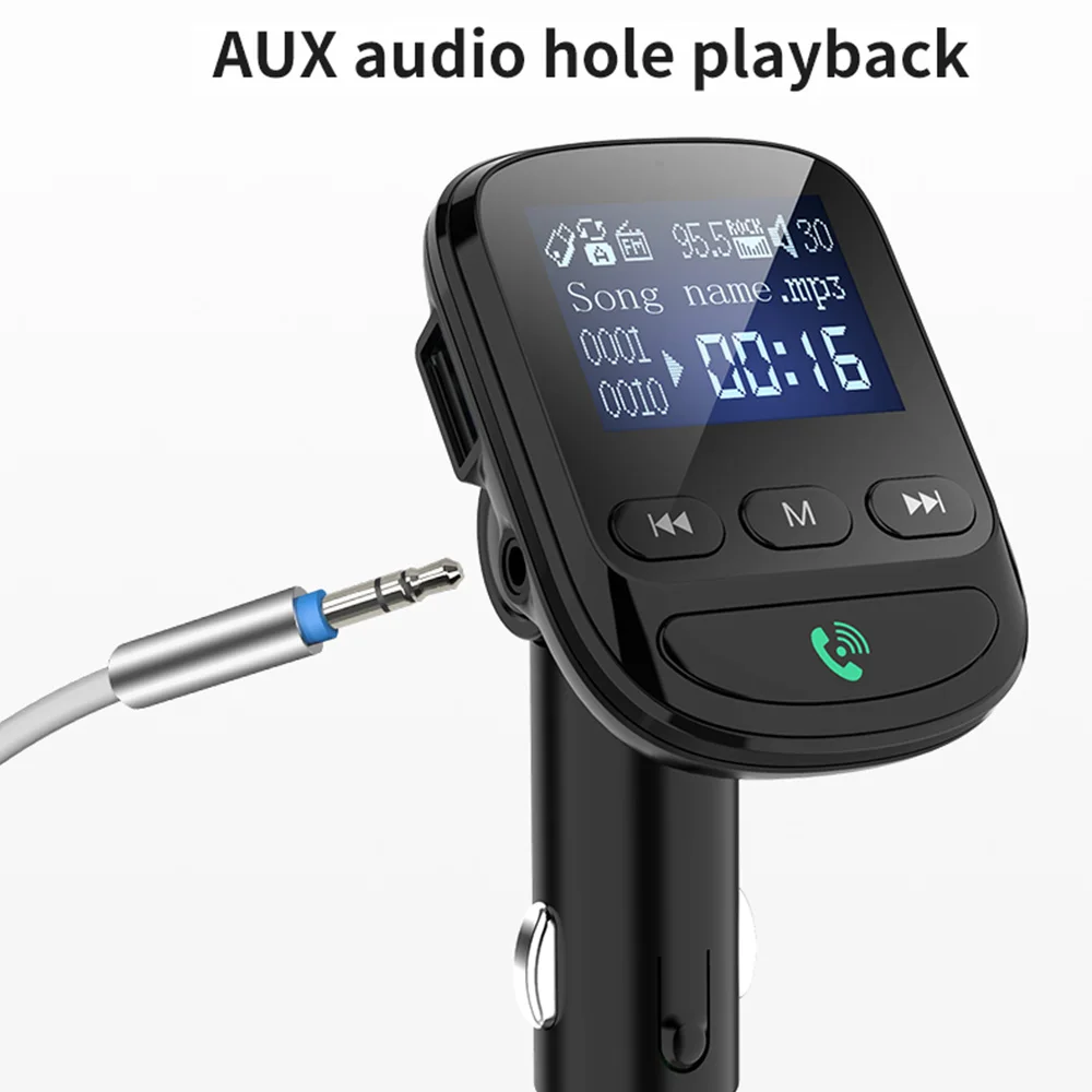 Автомобильный fm-передатчик Aux Bluetooth 5 0 без потерь аудио музыка громкой связи