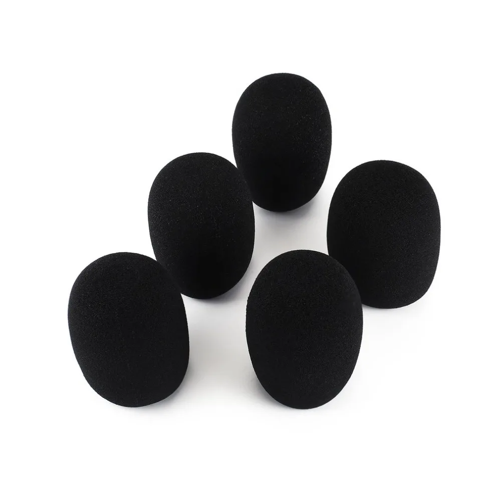 

5pcs Headset Replacement Foam Microphone Cover Mic Cover Windshield Headset Wind Shield Filter Mic Cover Foam