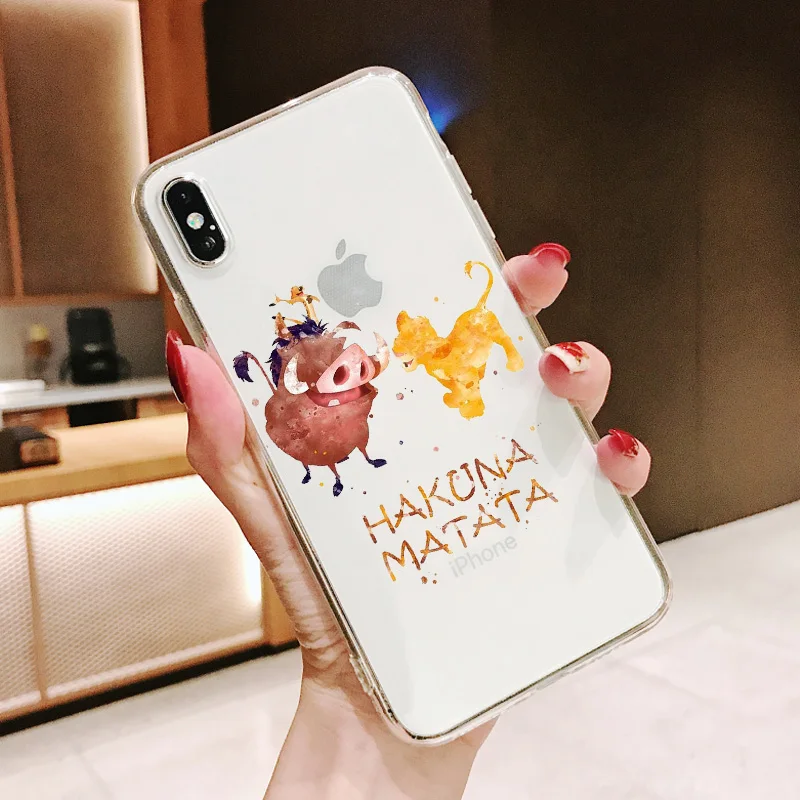 Король Лев simba Pumba Hakuna Matata Мягкий силиконовый чехол для телефона для iPhone 11 11Pro 5 5S SE 6 6S 6 7 8Plus Max XS XR X 10 - Цвет: TPU