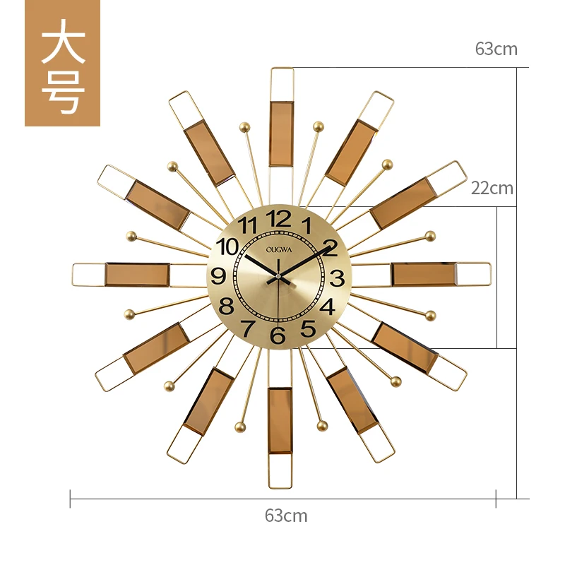 

Europe Watch Wall Clock Metal Gold Silent Clock Mechanism Living Room Creative Wall Hanging Clocks Modern Home Decoration FZ543