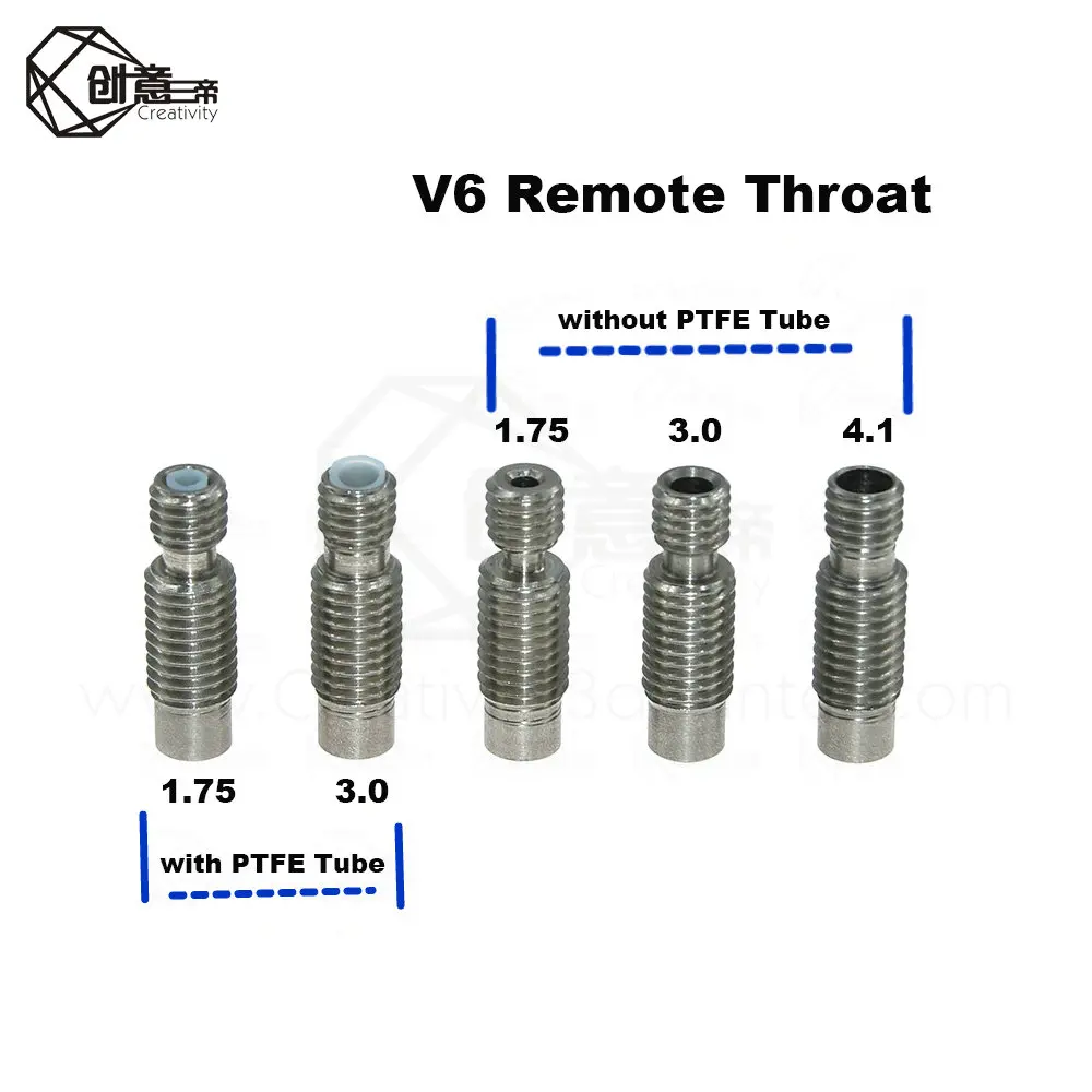 5 шт./лот деталь для 3D принтера V6 Remote Throat Heat Break Hotend M6 нити 1 75/3 0/4 мм горловина v6 из