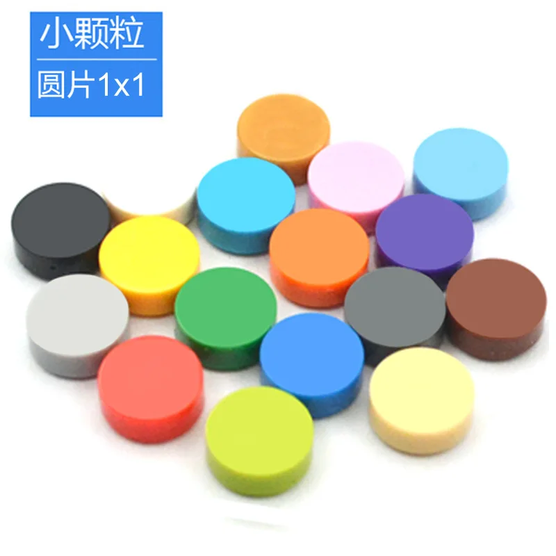 

100 г, детали оптом, 1x1, гладкие плоские круглые кирпичи, строительные блоки, пластиковые фигурки MOC, модель, сборные обучающие игрушки для дете...