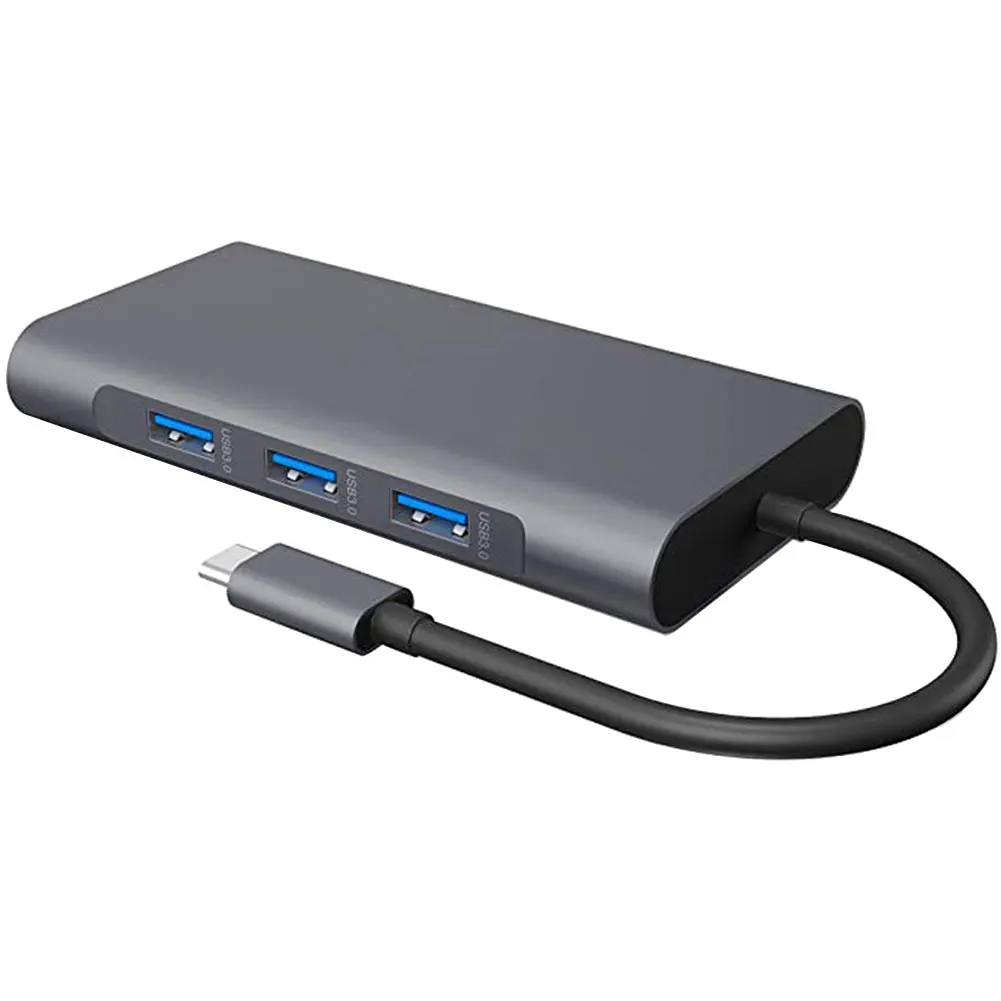 

10 IN 1 Type C Hub Splitter USB C To HDMI 4K VGA Adapter RJ45 Lan Ethernet SD TF USB-C 3.5mm SD TF Card Reader For MacBook Pro