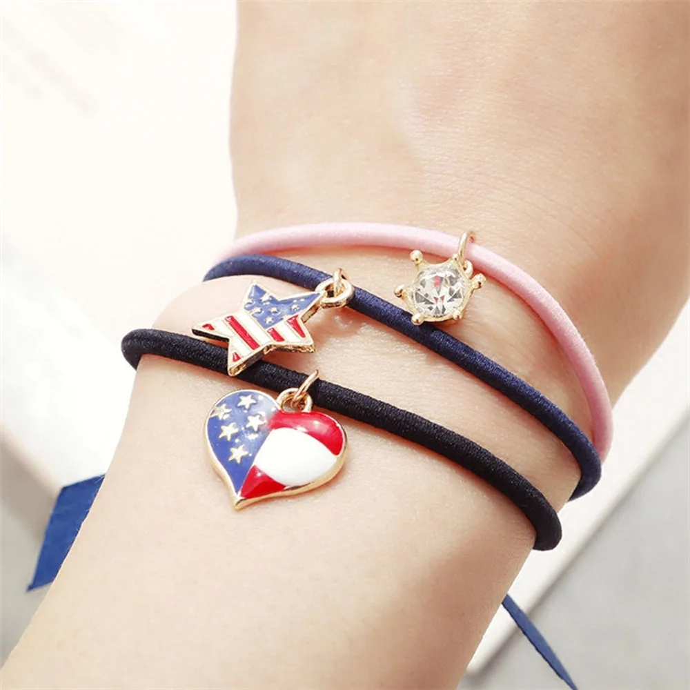 Корейская многослойная резинка для волос с бантом подвеска милым котом и сердцем