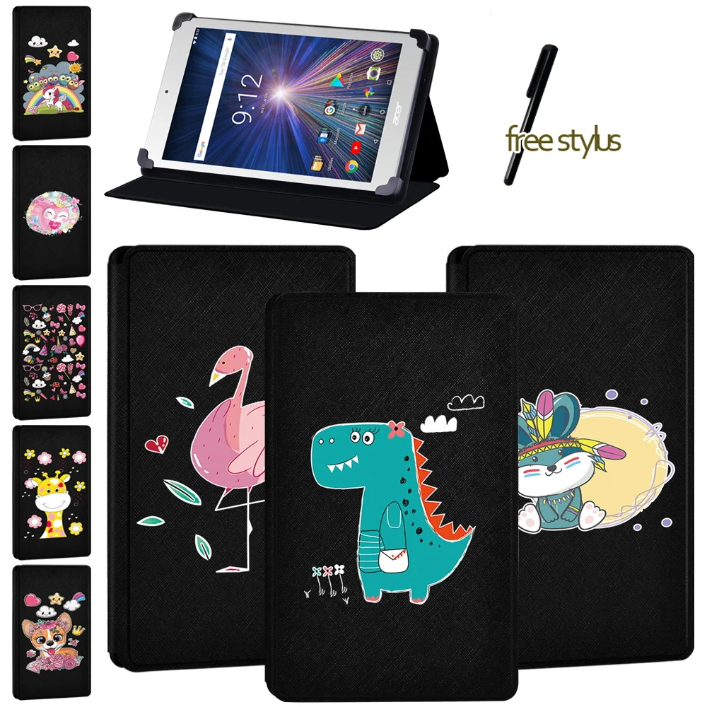 

Tablet Case for Acer Iconia One 8 B1-870/B1-850/B1-860/B1-810/B1-811 Tablet Cartoon Print Cover Case + Stylus