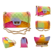 new gradient graffiti color jelly baoling chain bag trade small bag shoulder bag shoulder strap bag