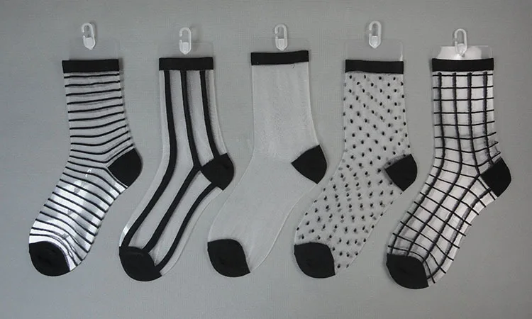 5 пар женские летние Прозрачные шелковые носки | Женская одежда