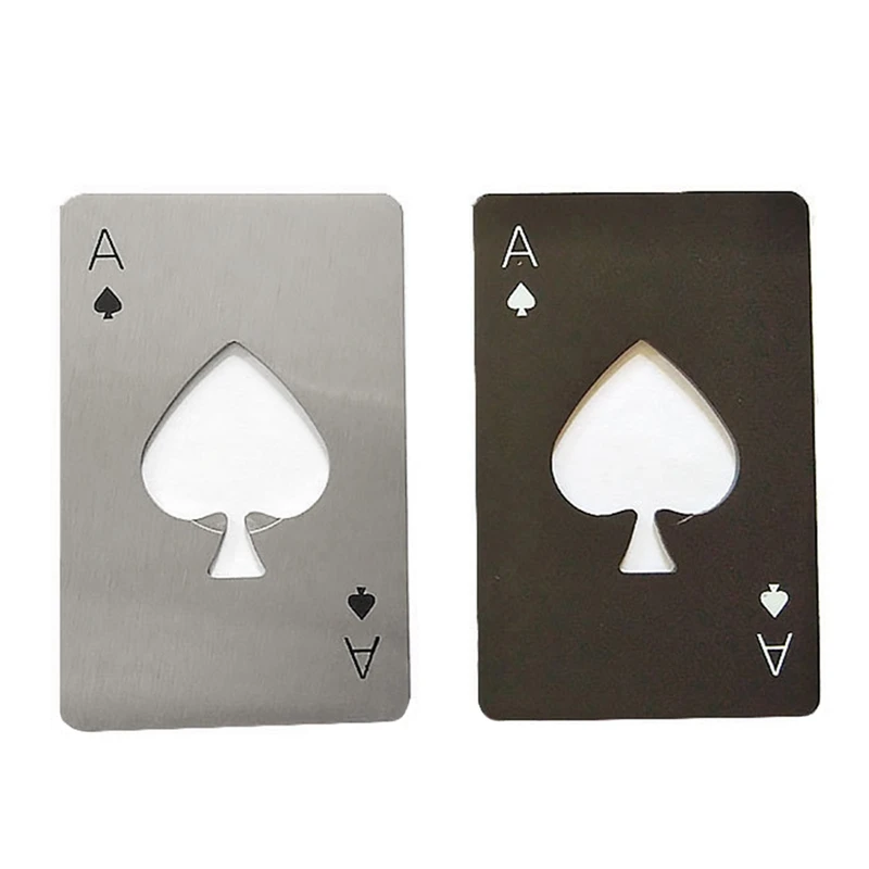 

Black/silver Poker Card Shaped Beer Bottle Wine Jar Opener Personalized Creative Stainless Steel Bottle Opener Bar Tool 1pcs