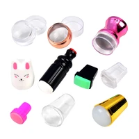 nail stamper clear silicone stamper jelly nail art stamping plate scraper set polish transfer manicure template tool accessories
