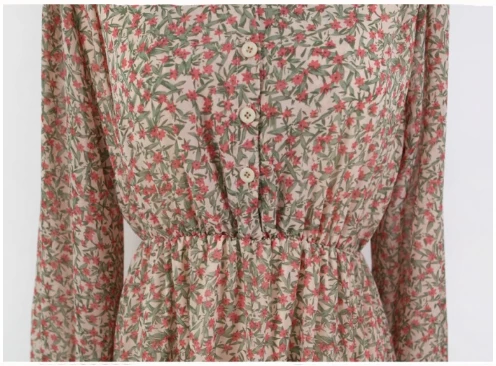 Платья размера плюс осень 2019 новые женские с цветочным принтом подкладкой милое