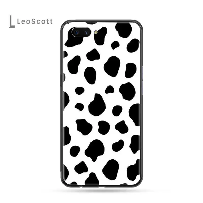 

Cow Print Black White cute Phone Case For OPPO F 1S 7 9 K1 A77 F3 RENO F11 A5 A9 2020 A73S R15 REALME PRO COVER FUNDA SHELL