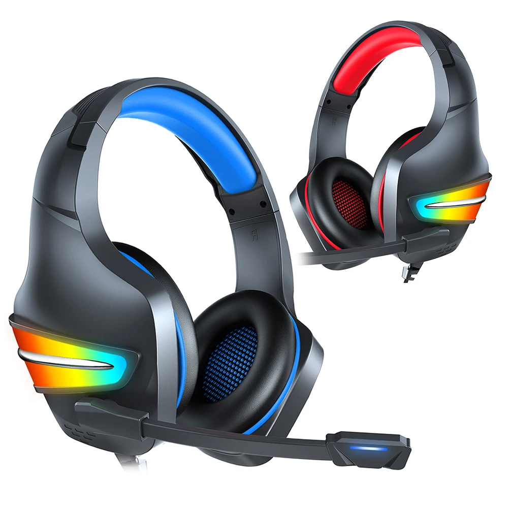 

Игровая гарнитура RGB светящийся компьютерный проводной контроллер наушники Сабвуфер E-sports повязка с микрофоном для ПК ноутбука PS4 переключа...