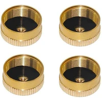 4pcs solid brass refill 1lb oxygenpropane tank cap for outdoor camping stove cookingpropane cap to prevent gas leaking