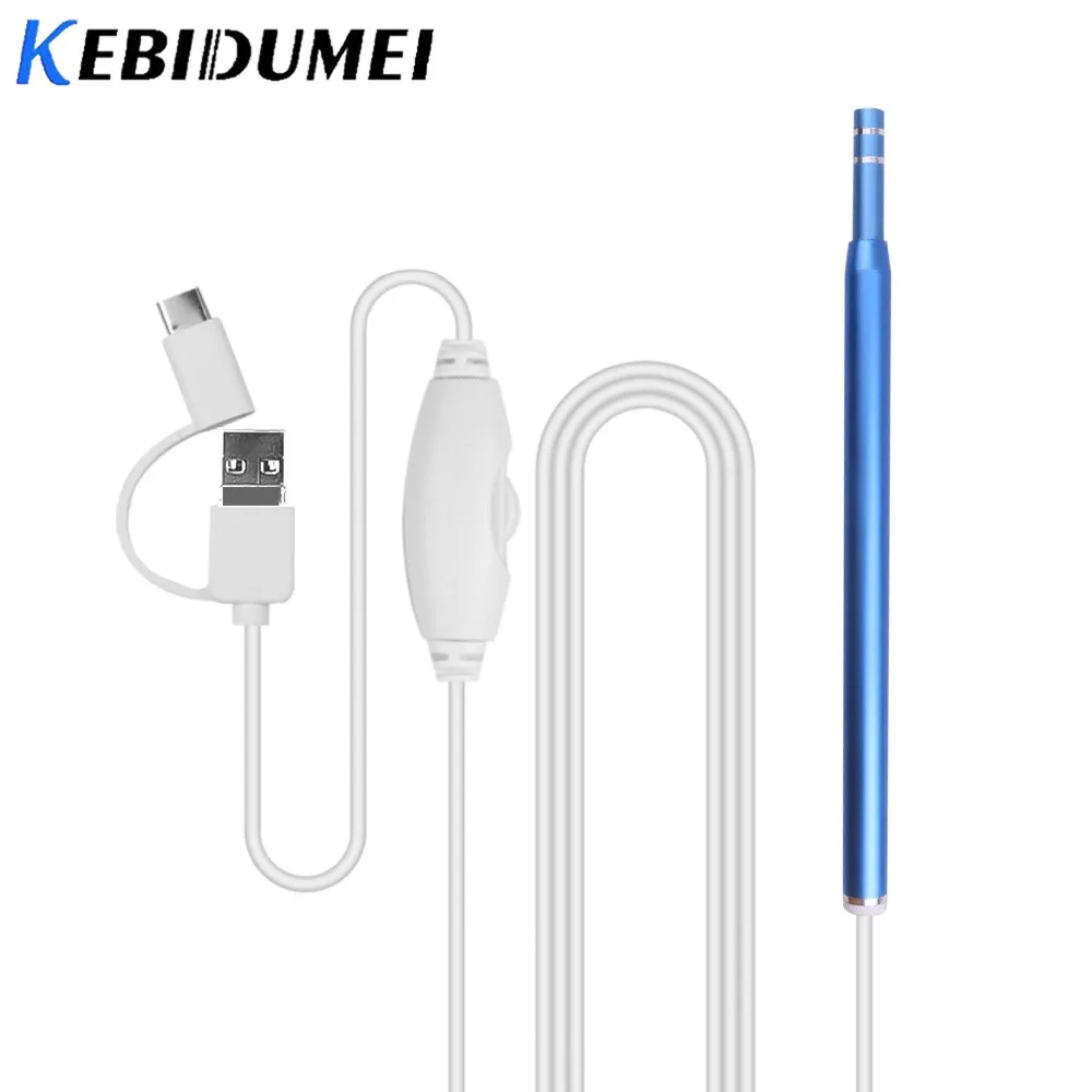 Отоскоп для чистки ушей с Wi-Fi 3 в 1 Тип C фотоэндоскоп 6 светодиодами встроенный