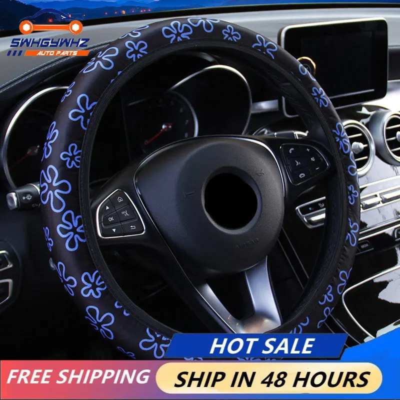 

Universal Steering Wheel Covers, Cute Car Steering Wheel Cover for Women and Girls, Car Accessories for Women, Aqua Flower