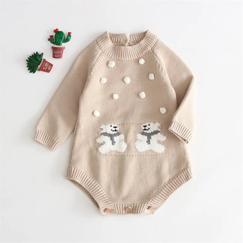 Трикотажная детская одежда осень-зима комбинезон для новорожденных детский