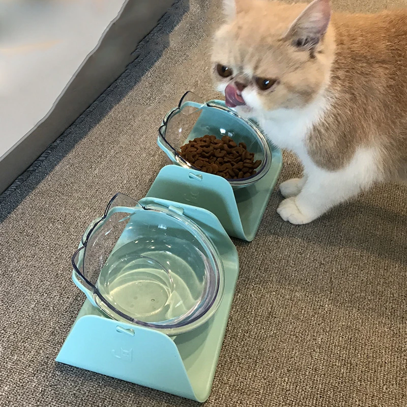 

Pet Plastic Double-Layer Non-Slip Protection Cervical Vertebra Pet Bowl Dog Cat Food Water Feeder Dog Bowl Pet Feeding Supplies