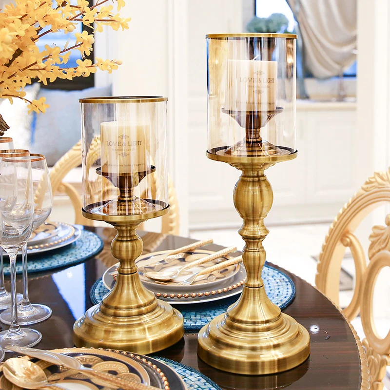 

Nordic Style Vintage Candle Holders Modern Art Glass Candle Holders Table Decoration Accessories Bougeoir Home Decor BC50ZT