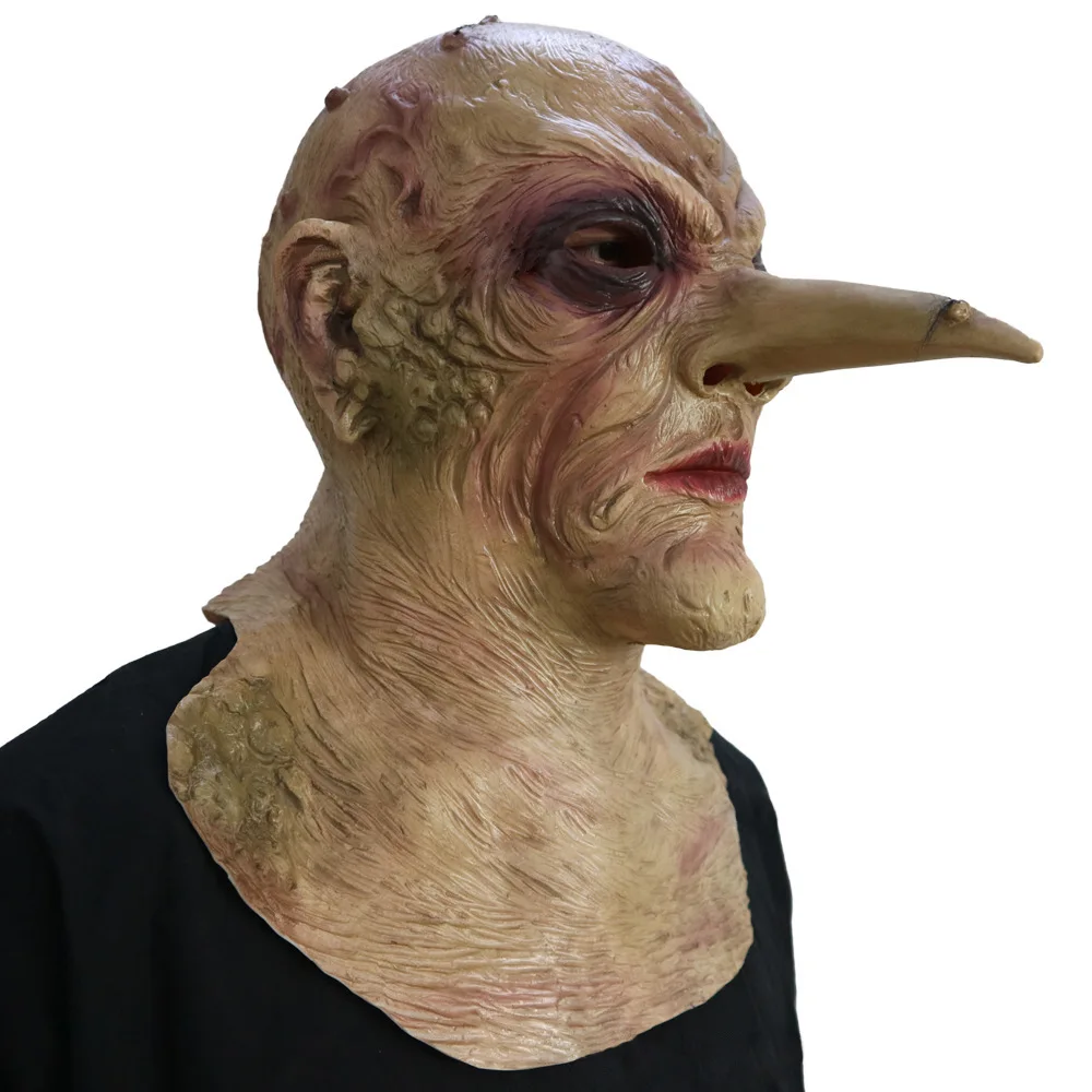 

Funny Long Nose Mask Latex Rubber Scary Halloween Party Costume Props Headgear Adult One size